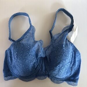 Simone Perele 32E Bra Bright Blue Karma Lace  Spacer T Shirt Bra 12V343 NEW